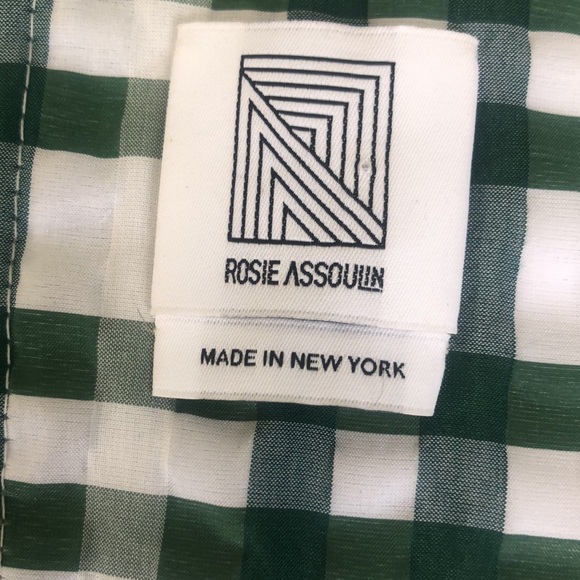Rosie Assoulin Plaid Green and White Bustier Crop Top Size 10 - Picture 8 of 14
